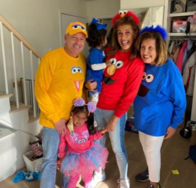 Hope Catherine Kotb with her parents Joel Schiffman and Hoda Kotb, sibling Haley Joy Kotb and grandmother